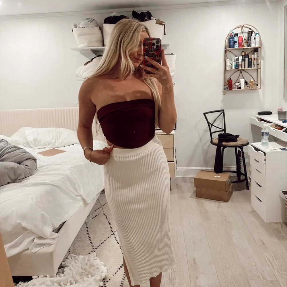 brown tube  top M
